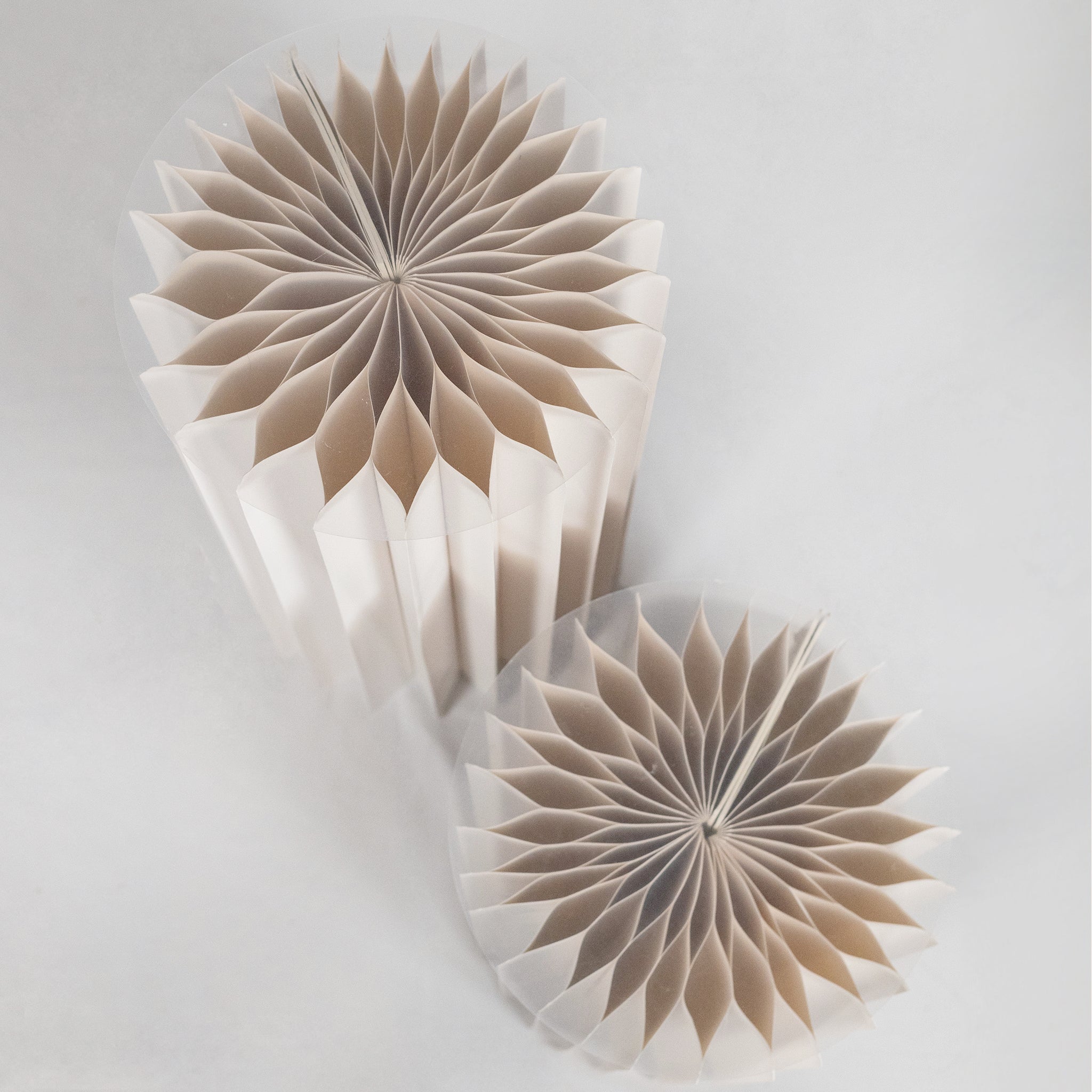 Set of Four White Cylindrical Pedestal Stand