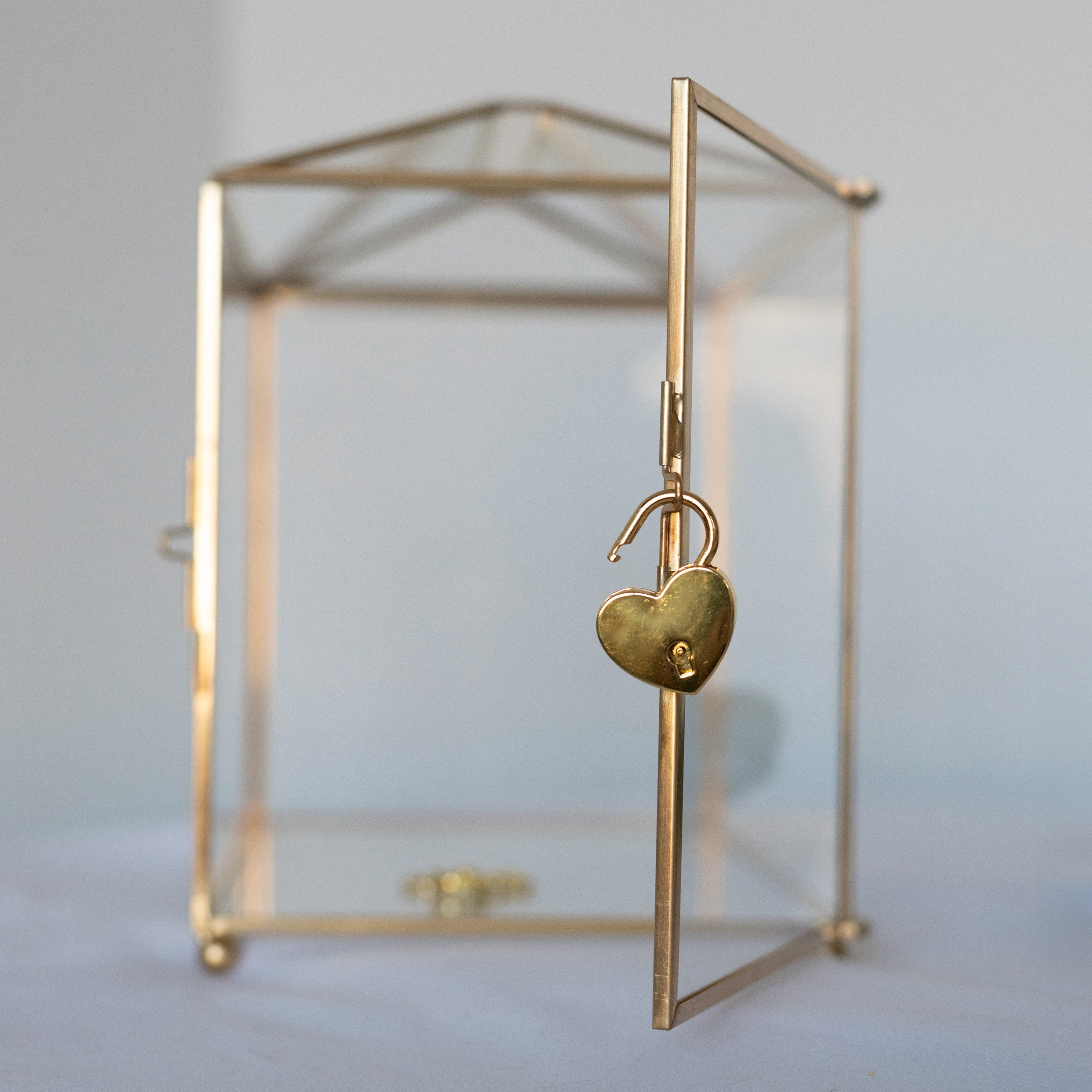 Gold Frame Glass Card Box