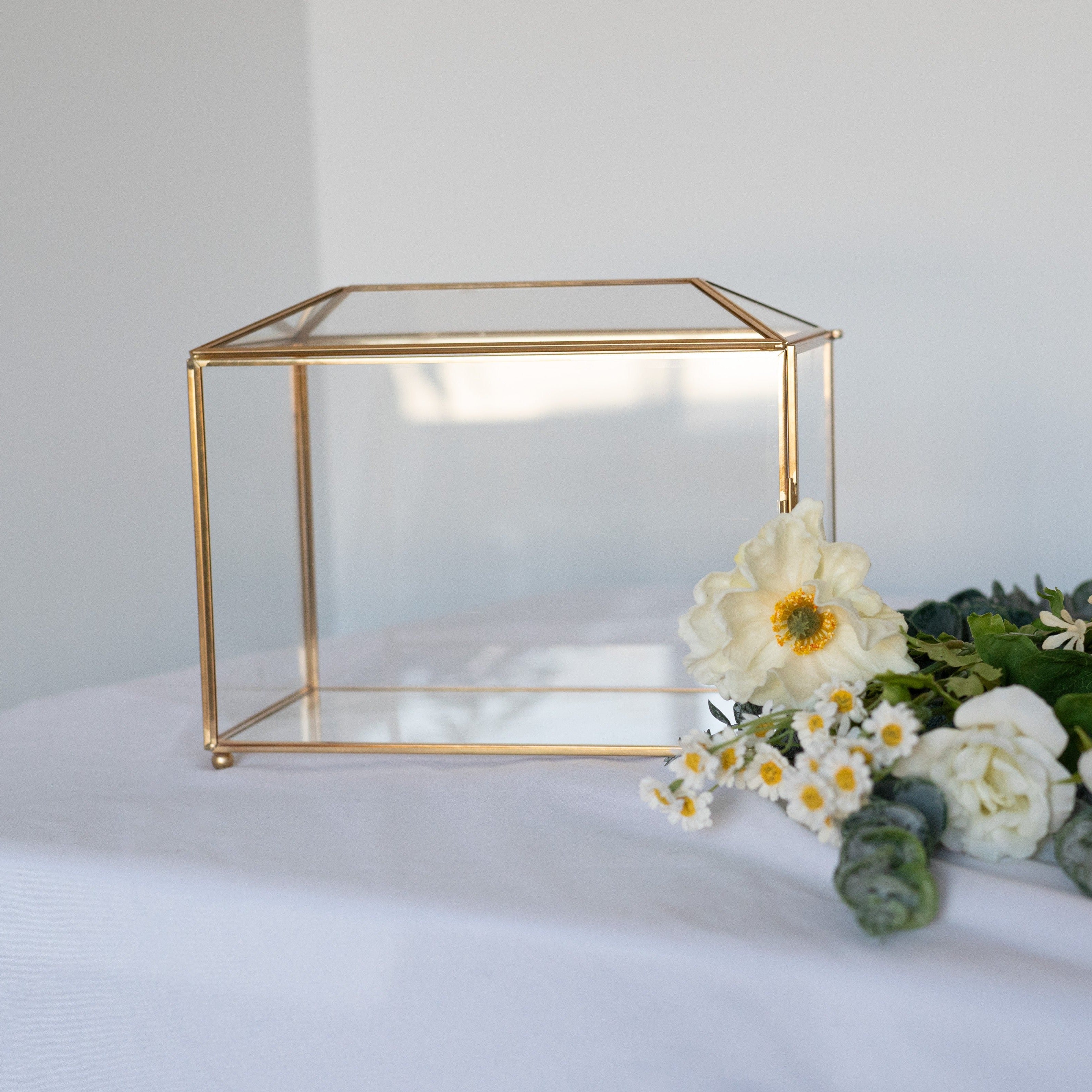 Gold Frame Glass Card Box