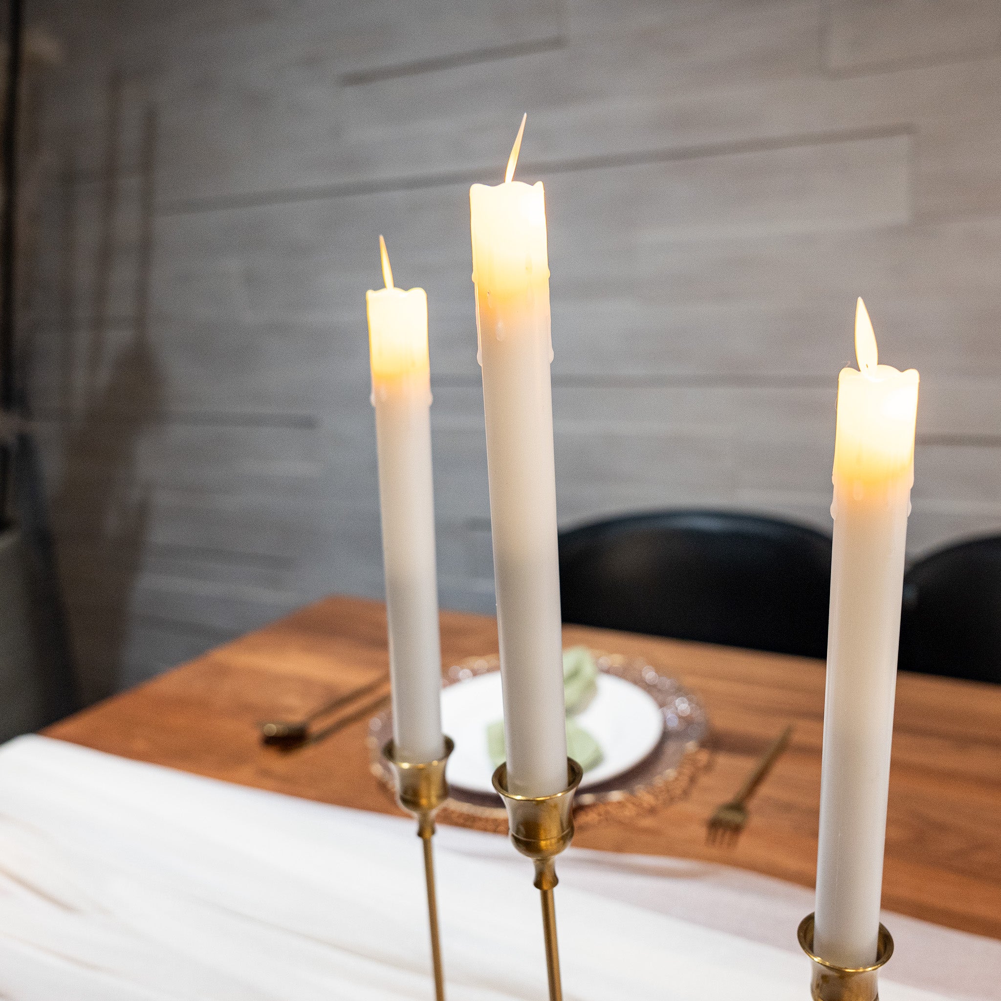Luminous White LED Taper Candles