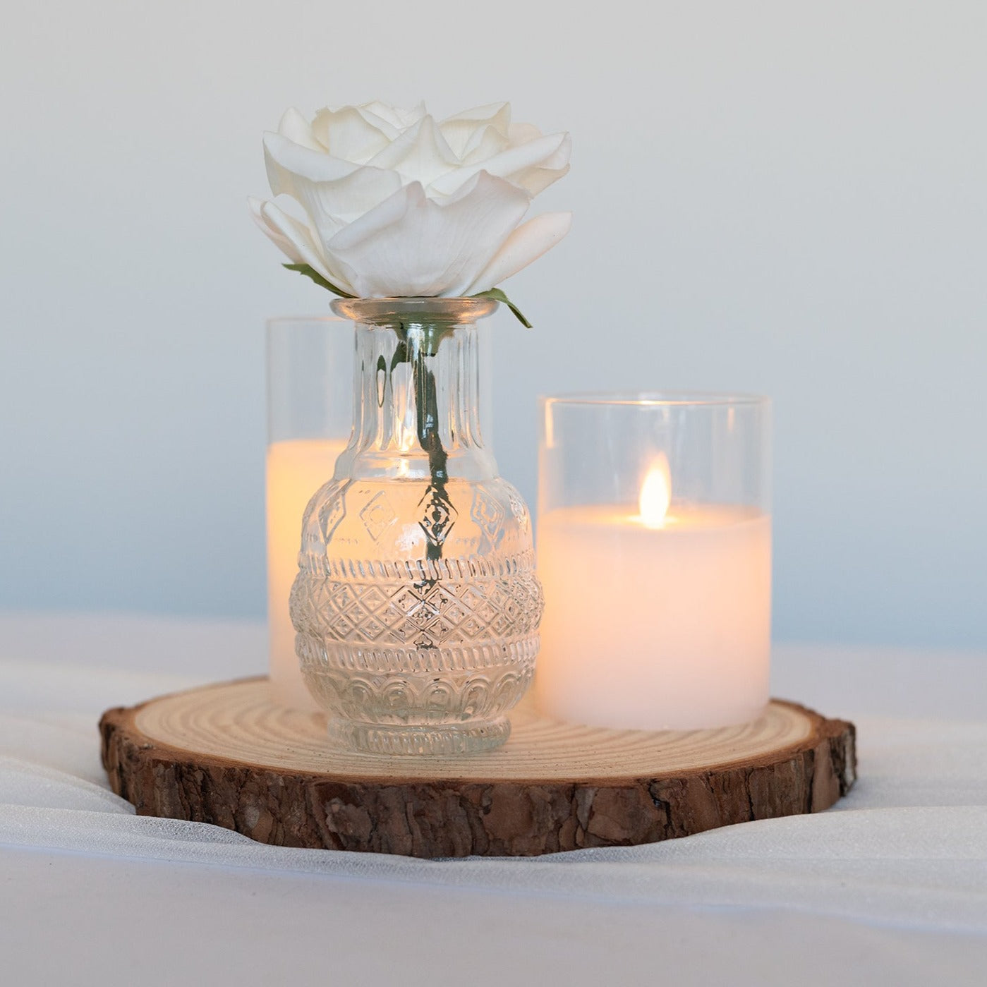Natural Wood Slice Centerpiece