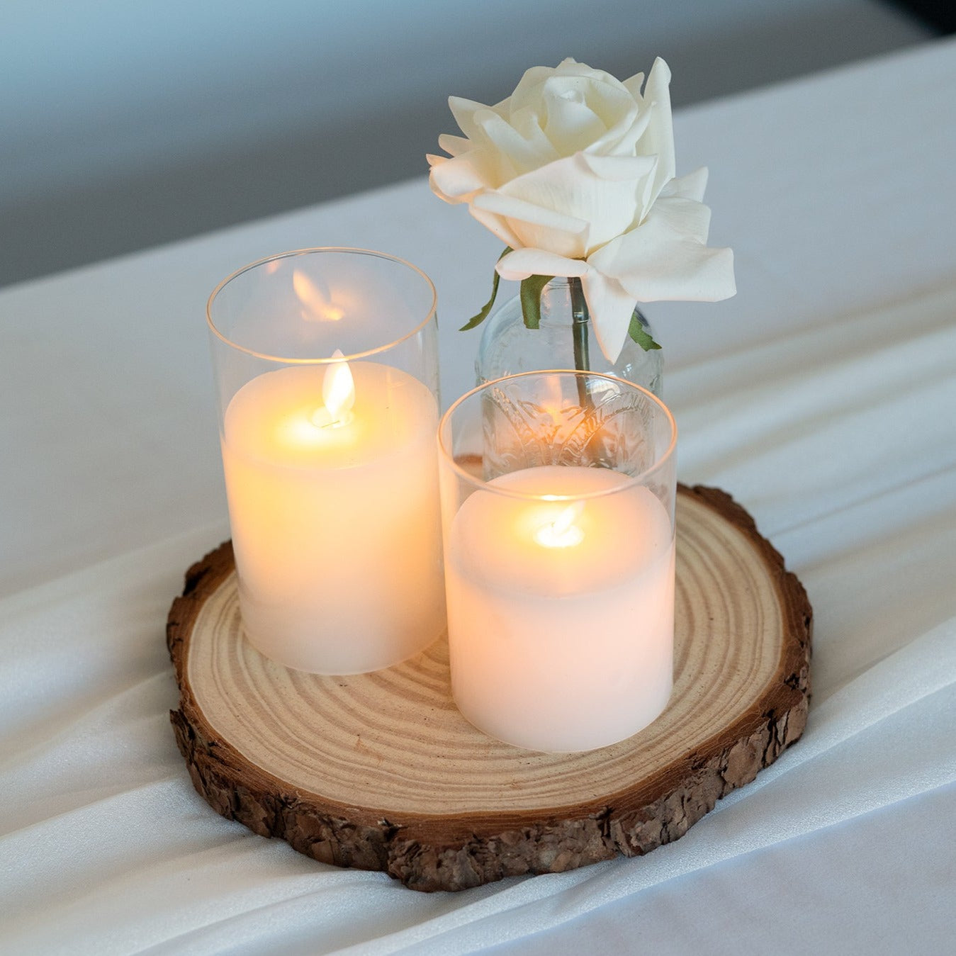 Natural Wood Slice Centerpiece