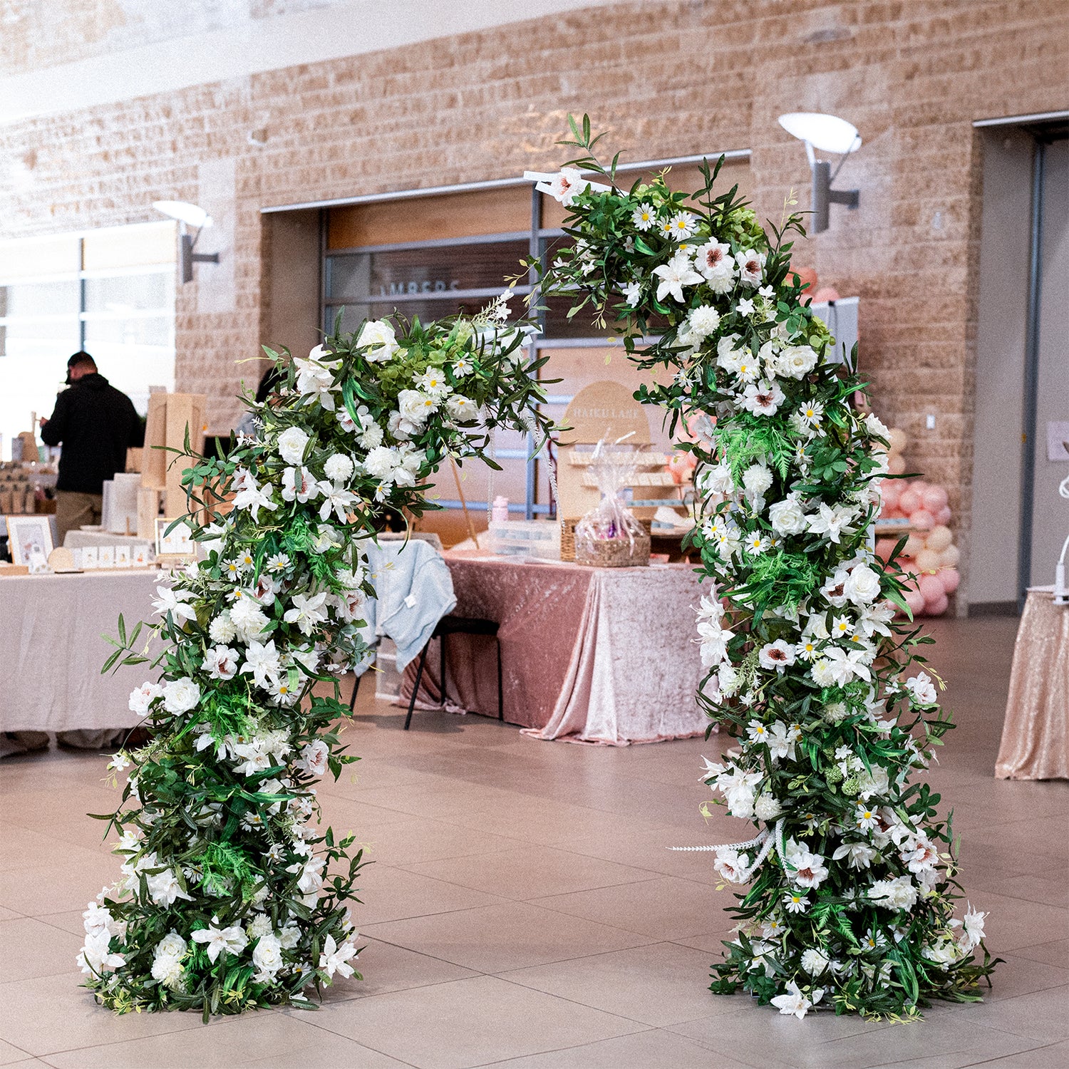 Whimsical White Rose Flower Arch