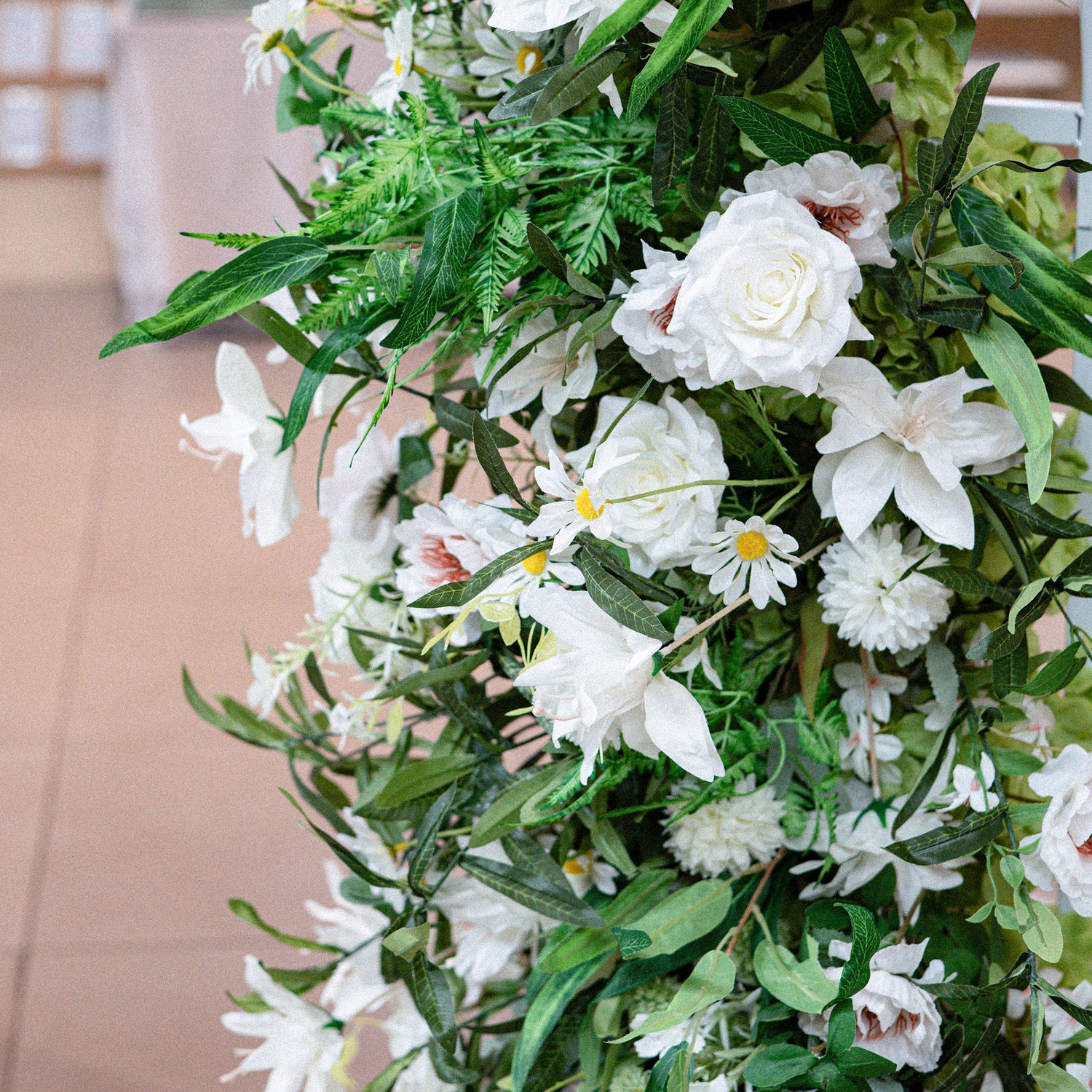 Whimsical White Rose Flower Arch