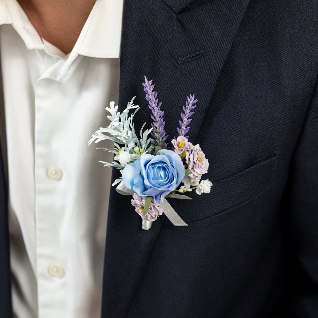 Lavender skies boutonniere