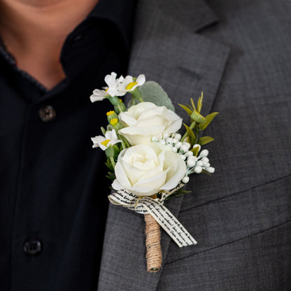 White delight boutonniere - Clearance For Sale