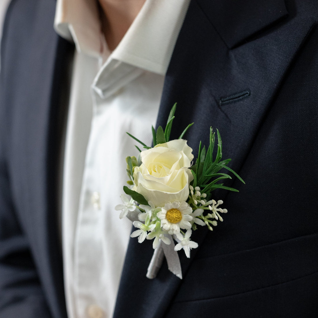 Pure bliss boutonniere