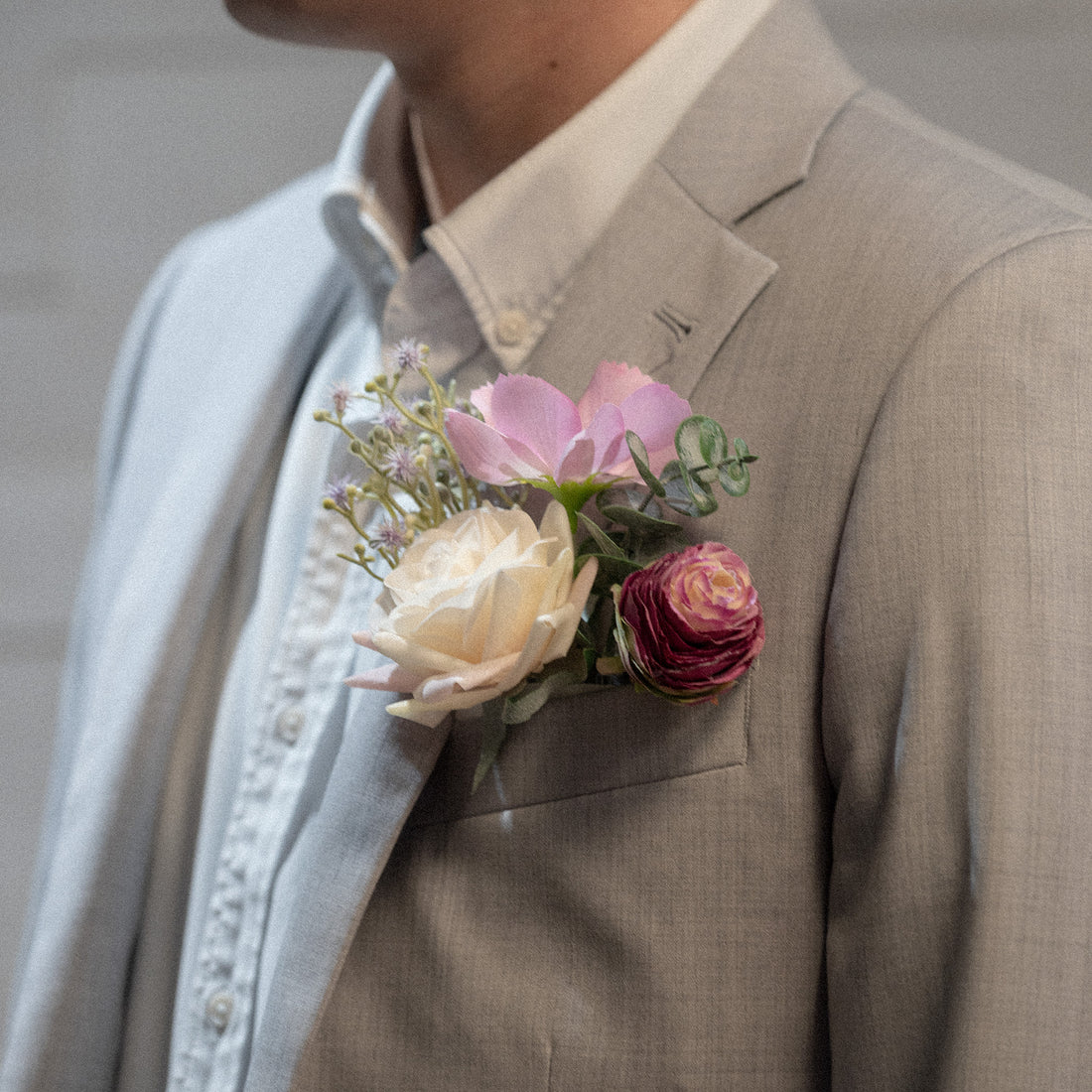 Plum Bliss Groomsmen Boutonniere