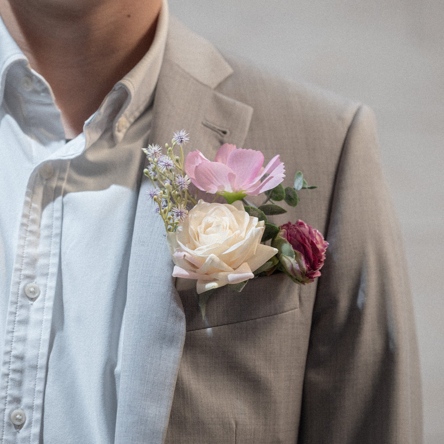 Plum Bliss Groomsmen Boutonniere