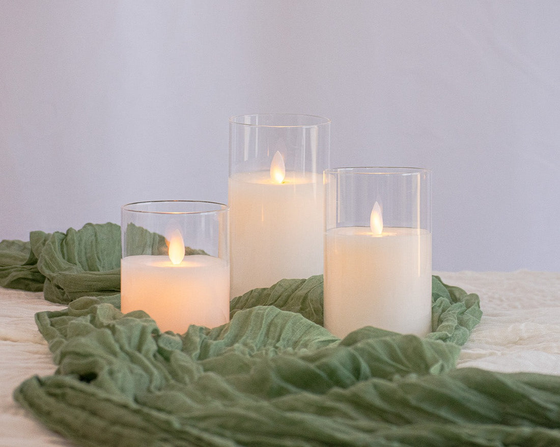 Faux three-piece candle set