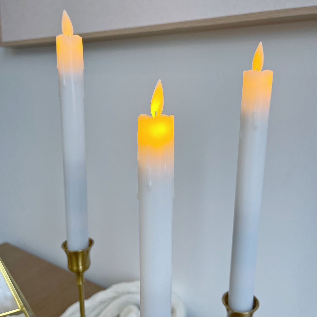 Luminous White LED Taper Candles
