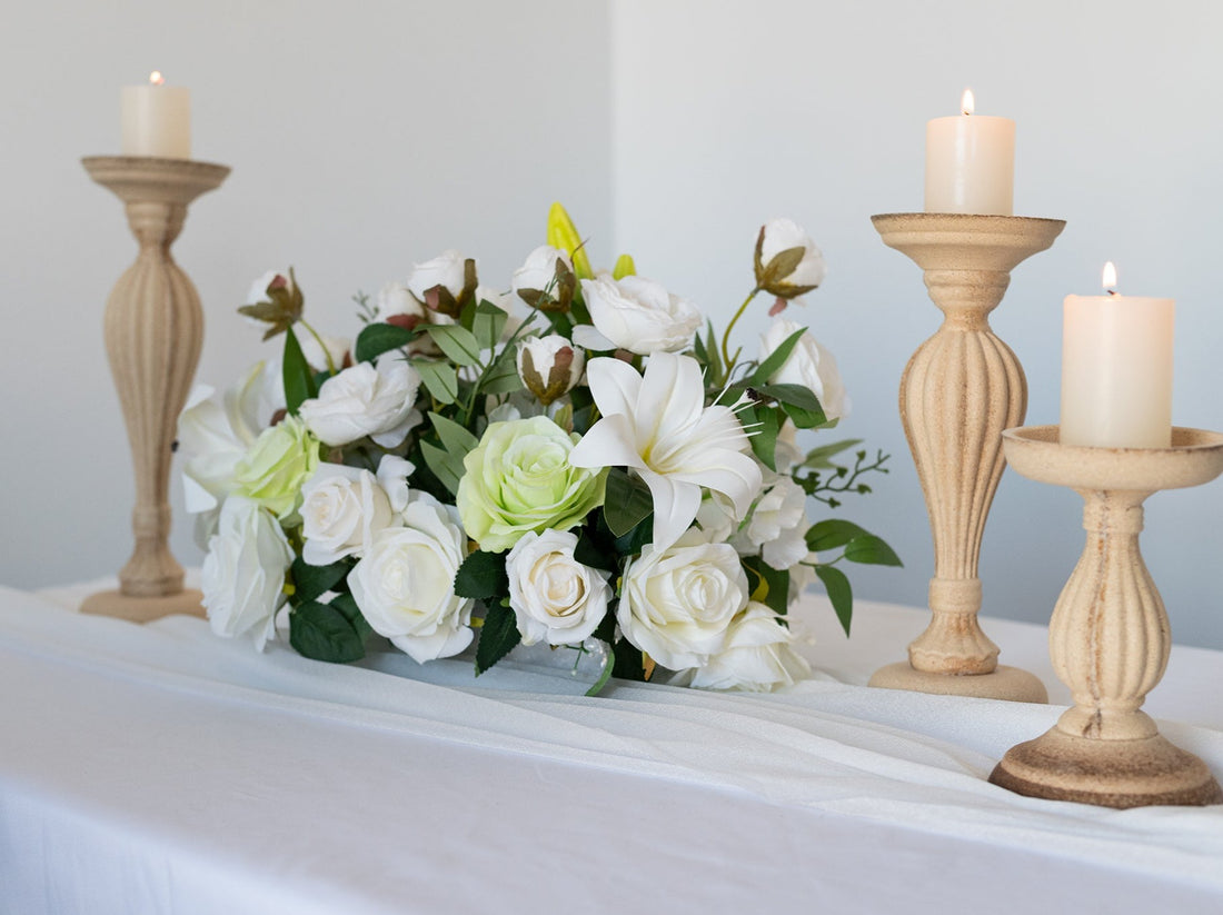 Pure white bloom centerpiece